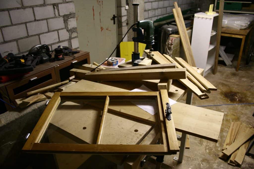 Materialien für den Bau des Frühbeets.