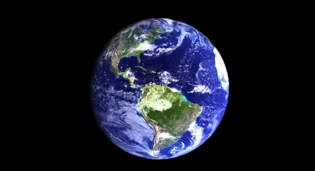 Bild aus dem All auf die Erde zum Earth Day zur Umweltbildung.