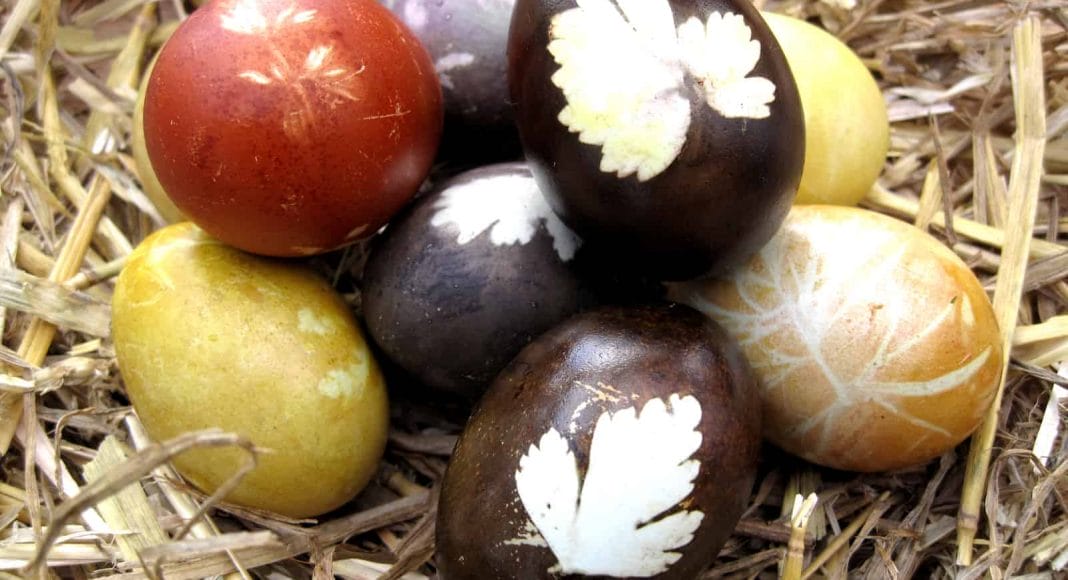 Auf natürliche Art und Weise an Ostern die Eier färben.