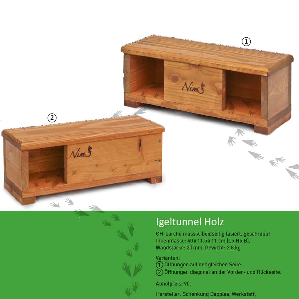 Igeltunnel aus Holz.