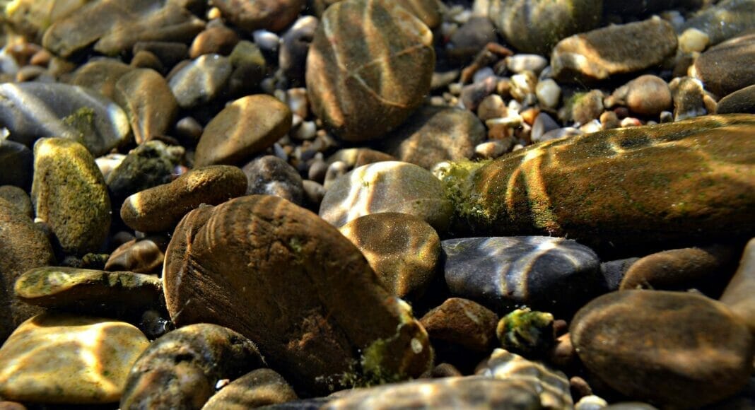 Unterwasseraufnahme eines Flussbetts