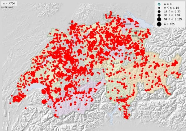 Sichtungen von Admirals in der Schweiz.